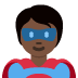 🦸🏿 superhero: dark skin tone display on Twitter